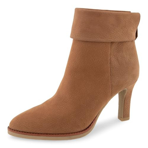 Aerosoles Women's LAIA Cuffed Stiletto Bootie, CAMEL PEBBLE NUBUCK, 8.5M | Amazon (US)