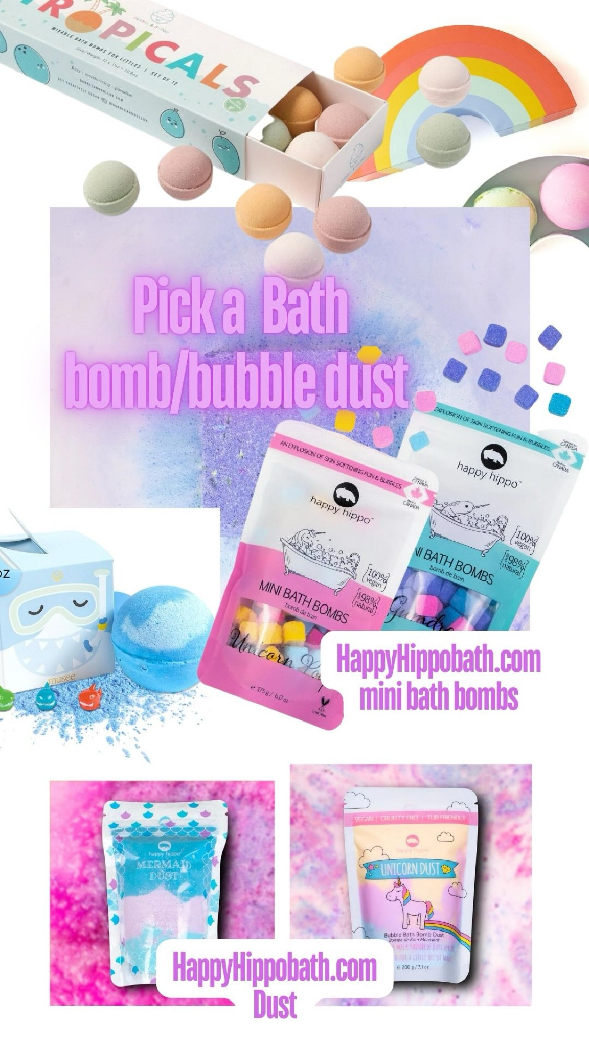 Kid’s Bath bar step #3
Pick your bath bomb/ bubble dust