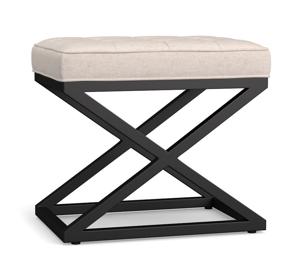 Kirkham Tufted Upholstered Stool | Pottery Barn (US)