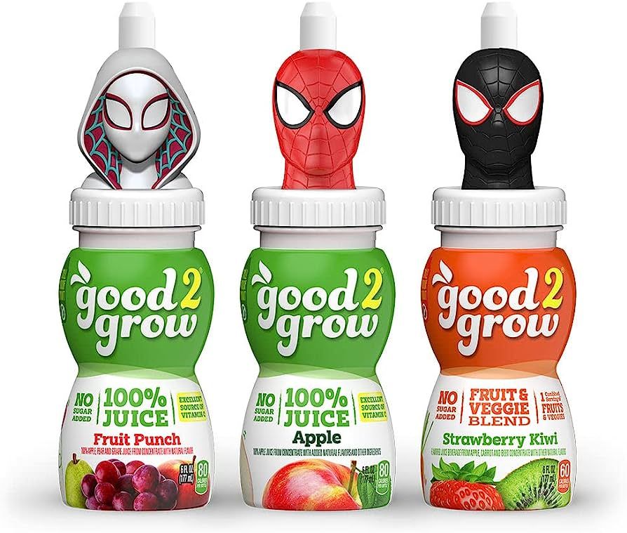 good2grow Spiderman 3 Flavor Fruit Juice Variety Packs (Apple, Fruit Punch, Strawberry Kiwi), 6oz... | Amazon (US)
