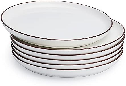 Sweese 164.001 Porcelain Round Dinner Plates - 10 Inch - Set of 6, White | Amazon (US)