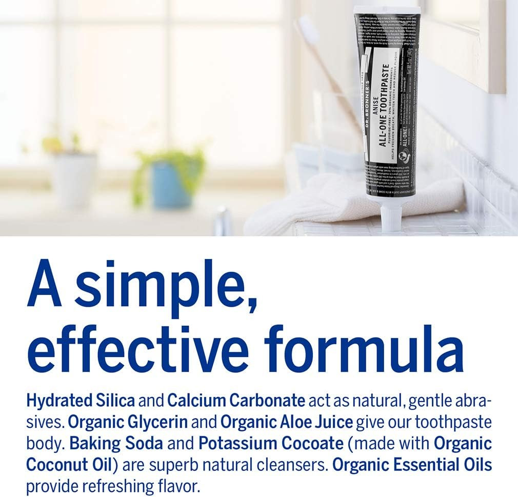 Amazon.com: Dr. Bronner’s - All-One Toothpaste (3-Pack Variety) 5 Ounce Peppermint, Cinnamon, A... | Amazon (US)