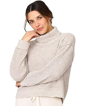 Cable & Gauge Women’s Cozy Relaxed Turtleneck Sweater with Soft Heathered Texture | Amazon (US)