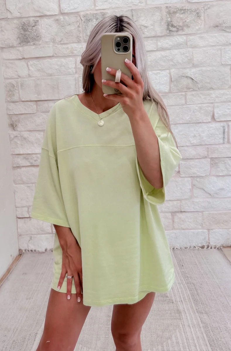 Drew Lime V Neck Tee | CK Squared Boutique