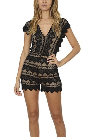 Nightcap Antoinette Playsuit | Blue & Cream