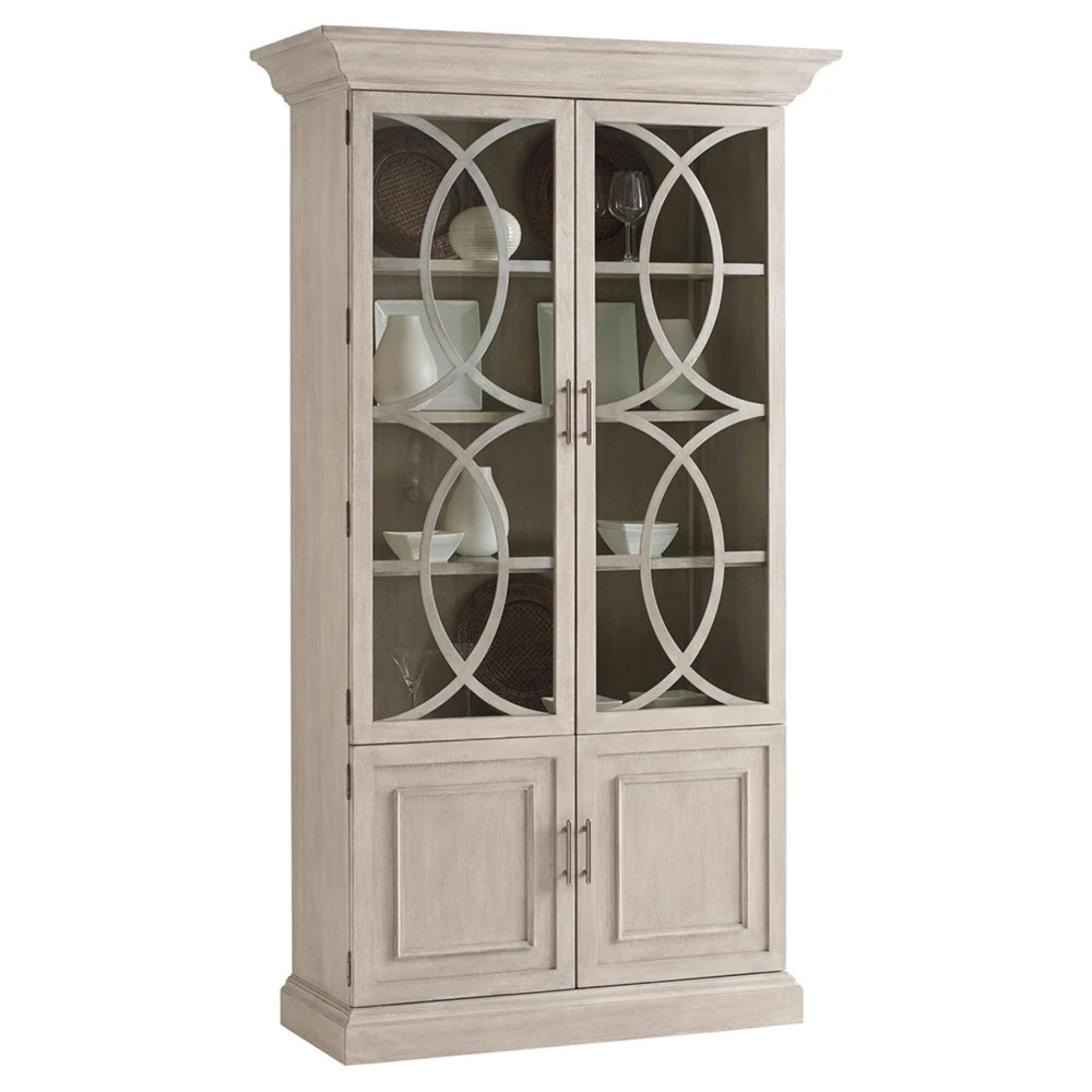 El Matador Updated Traditional Beige Wood Display Case | Kathy Kuo Home