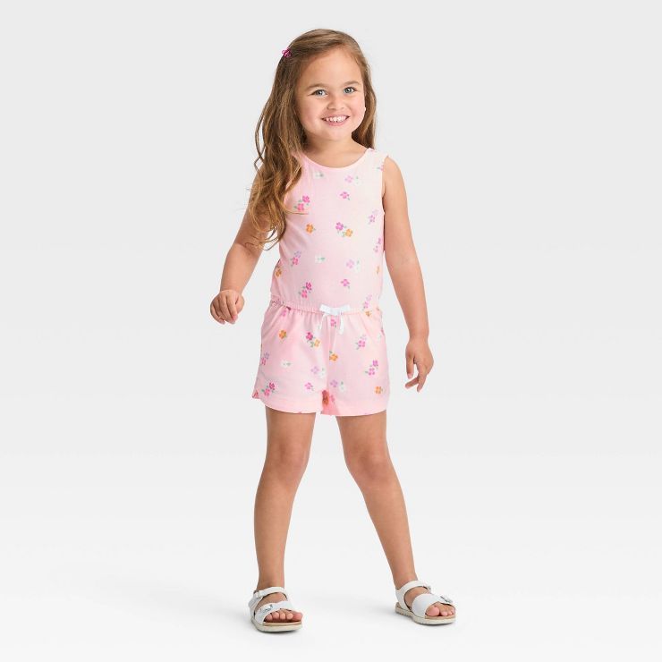 Toddler Girls' Floral Romper - Cat & Jack™ Pink | Target