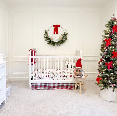Christmas baby / baby nursery / neutral baby nursery / nursery inspo / white crib / Christmas baby bedding / Christmas baby decor / Christmas bedroom / white baby nursery 

#LTKHoliday #LTKbaby #LTKhome