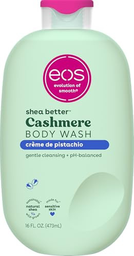 eos Cashmere Body Wash – Crème de Pistachio, Moisturizing Body Wash, Creamy Gel Formula, with Shea Butter, Glycerin, Vitamin E, pH Balanced, Sensitive Skin, Vegan, 16 fl oz | Amazon (US)