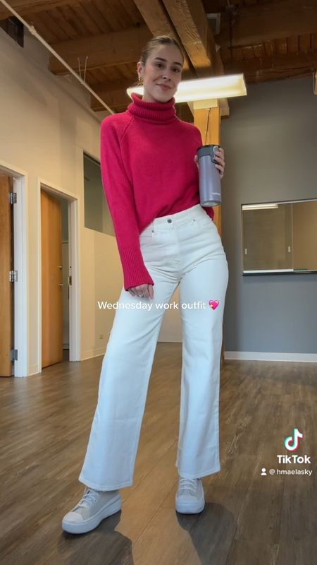Simple work outfit 💖 found the white color of this pants style in store, but they have many other great washes to choose from (which are linked)!

#LTKstyletip #LTKworkwear #LTKSeasonal