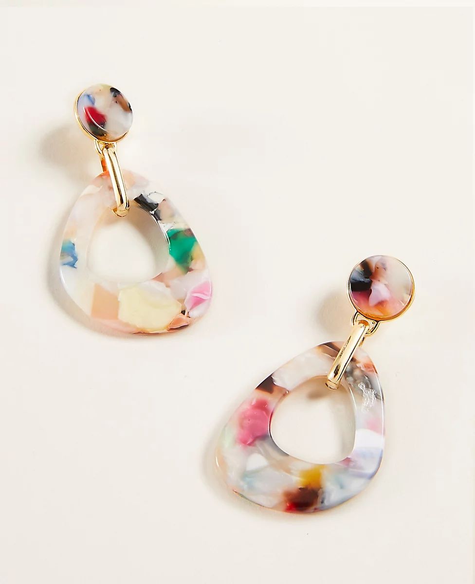 >Multicolored Tortoiseshell Print Drop Earrings | Ann Taylor (US)