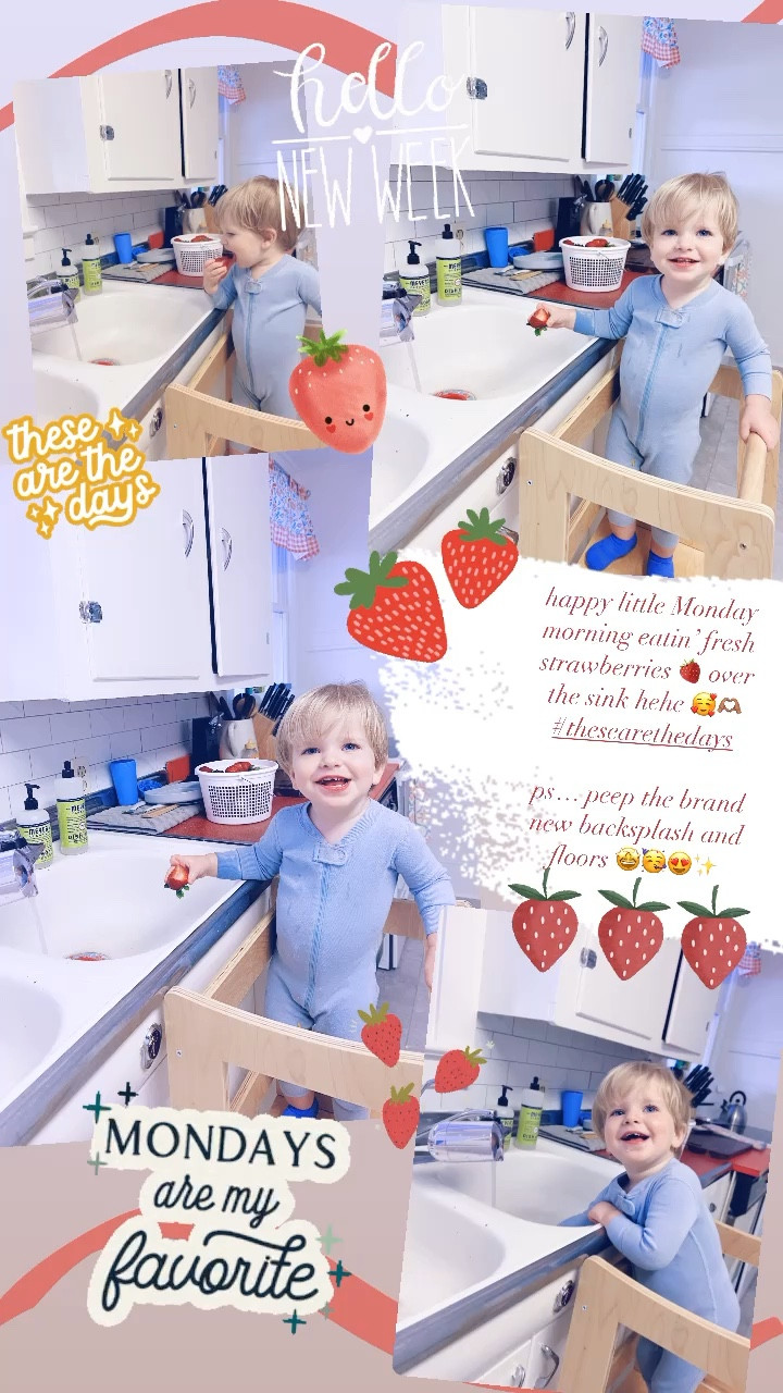 happy little Monday morning eatin’ fresh strawberries 🍓 over the sink hehe 🥰🫶🏽 #thesearethedays

ps… peep the brand new backsplash and floors 🤩🥳😍✨

#LTKbaby #LTKhome #LTKfamily