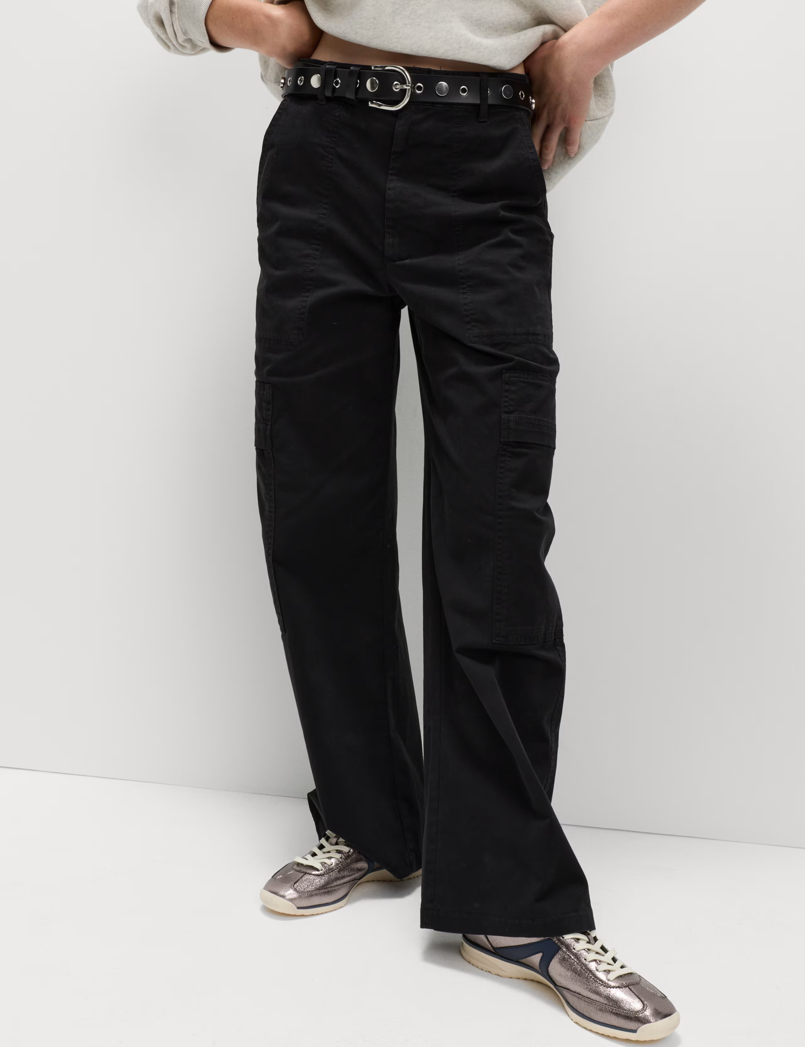 Cotton Rich Cargo Wide Leg Trousers | Marks & Spencer (UK)