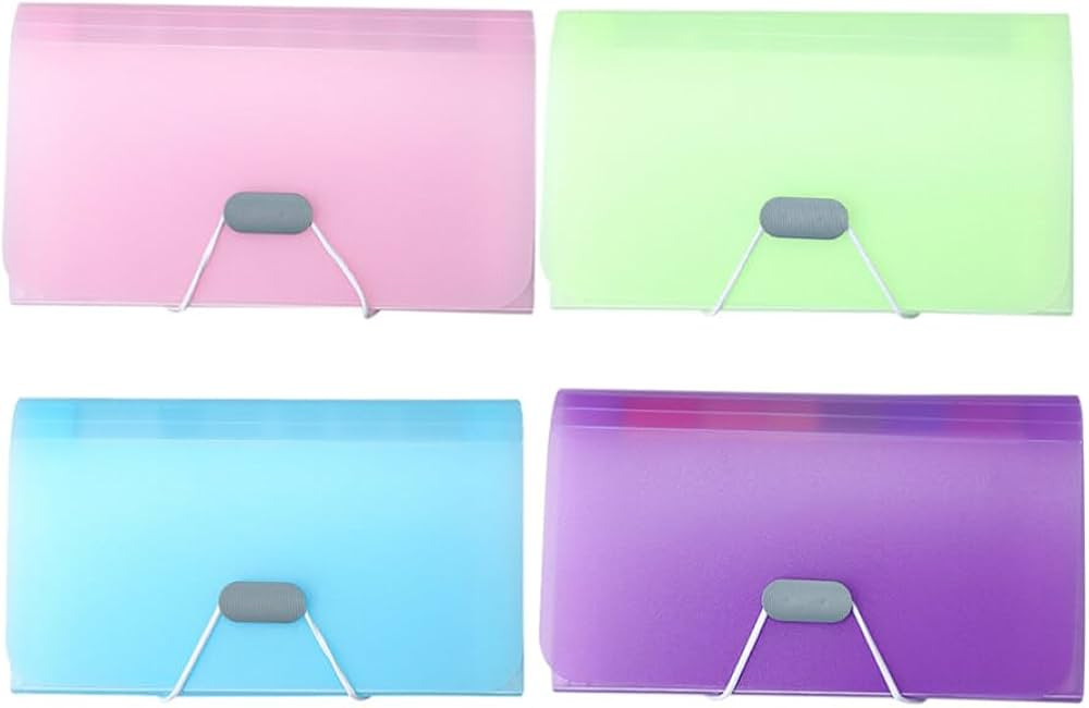 4pcs Mini Expanding Folders, 13 Pocket Accordion File Organizer A-6 Plastic Wallet Expandable Por... | Amazon (US)
