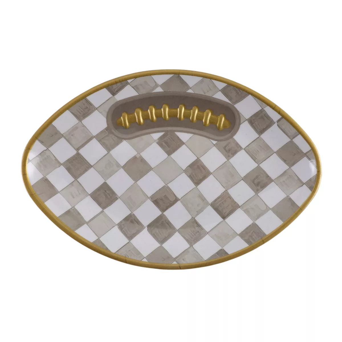 Cook With Color Checkered Football Serving Plate Cream | Target