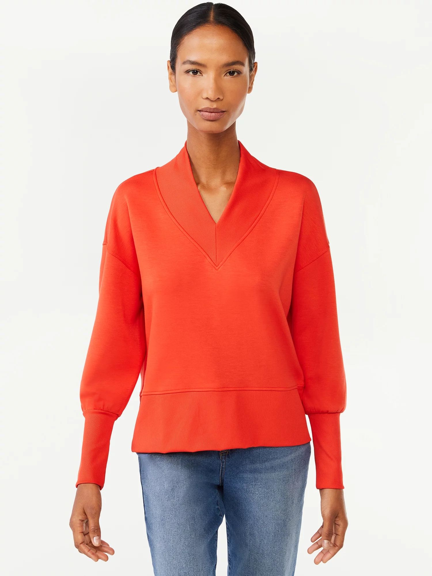 Scoop Women's Scuba Knit Sweatshirt | Walmart (US)
