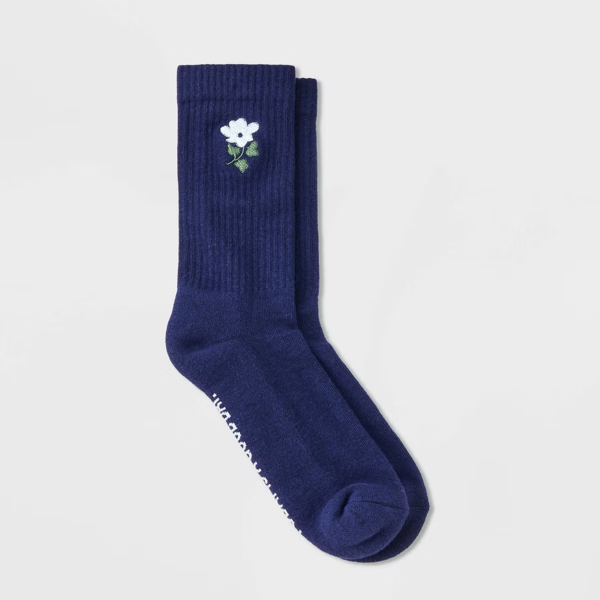 Women's Embroidered Ribbed Cushioned Crew Socks - Universal Thread™ 4-10 | Target