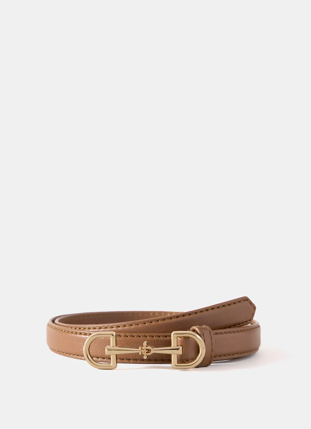 Tan Leather Snaffle Detail Belt | Mint Velvet
