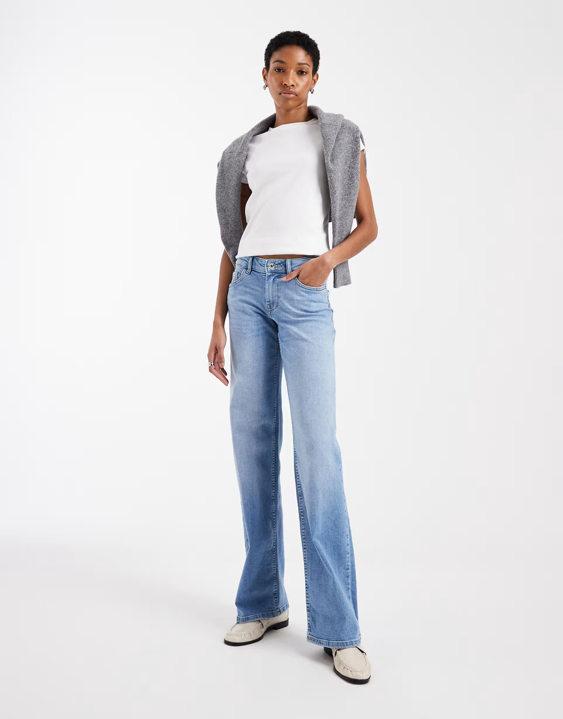 ONLY Tall Judy low rise wide leg jeans in light blue denim | ASOS | ASOS (Global)