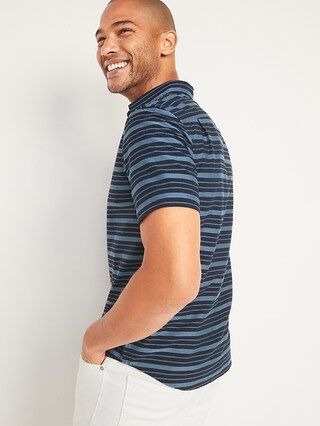 Relaxed-Fit Textured-Stripe Short-Sleeve Shirt for Men | Old Navy (US)