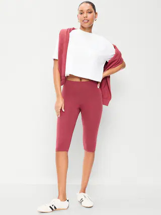 High-Waisted Fashion Layering Capri Legging | Old Navy (US)