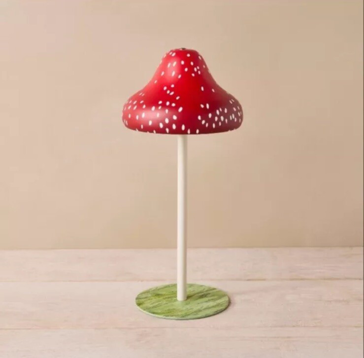 John Derian For Target 2024 Mushroom Table Lamp Red Decor Rechargeable Cordless  | eBay | eBay US