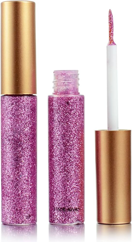Glitter Eyeliner,Pink-Giltter Eyeliner, Long-lasting Waterproof Eyeliner Eye Glitter Makeup, Silv... | Amazon (US)