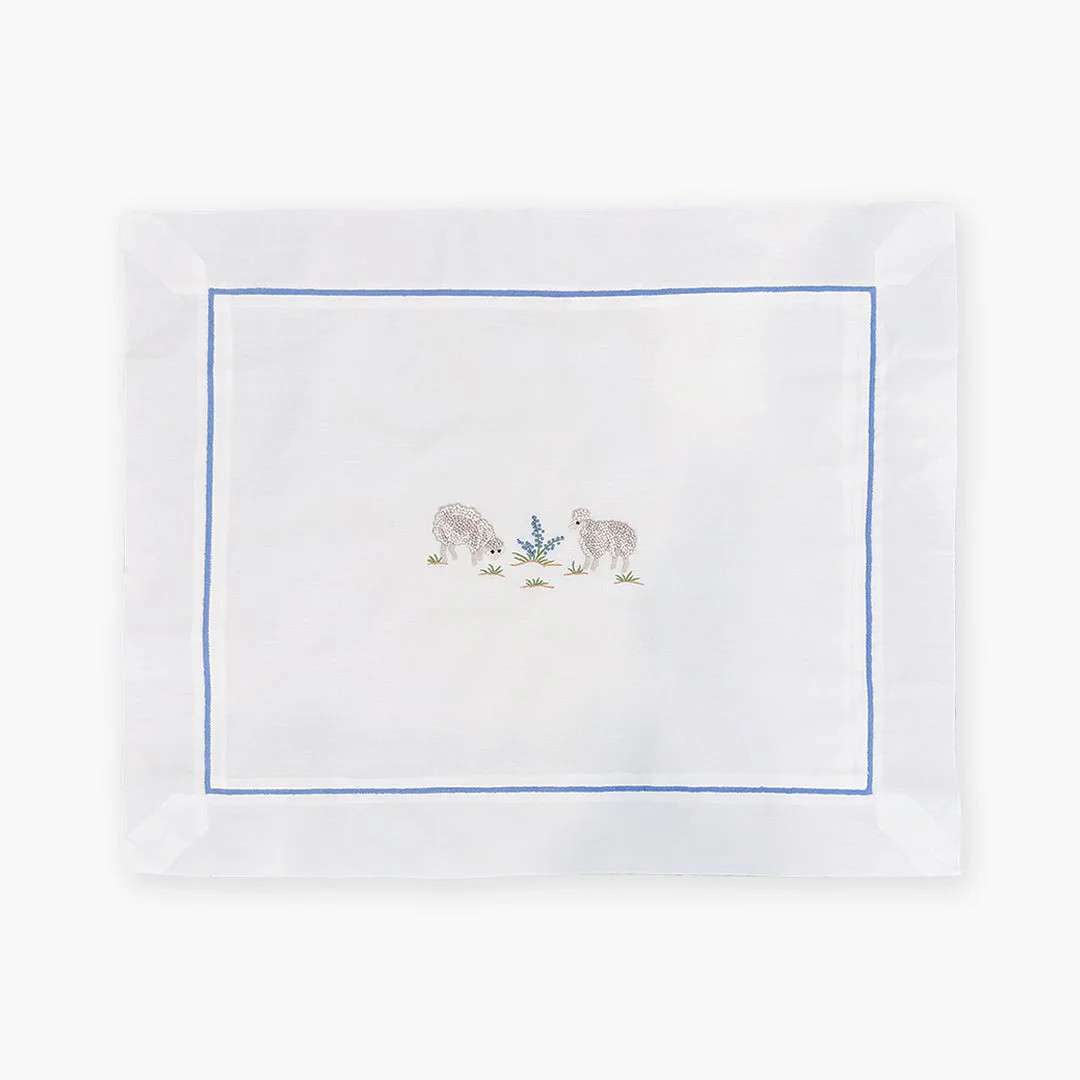 Blue Sheep Pillowcase | Anne Neilson Home