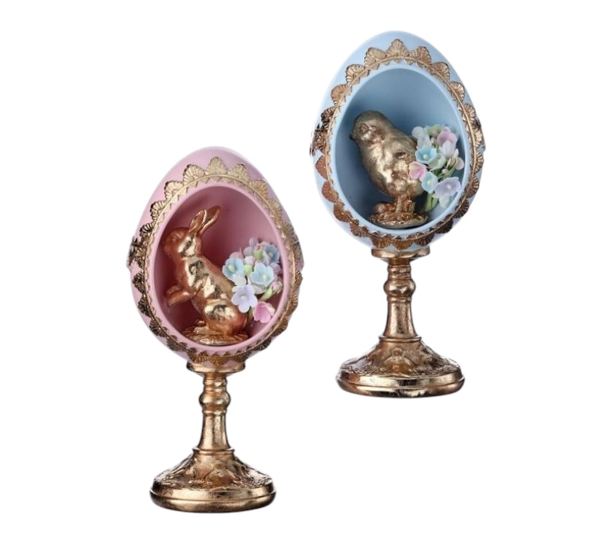 RC Home Decor-7"" Easter Egg Pedestal Figurine S et | QVC