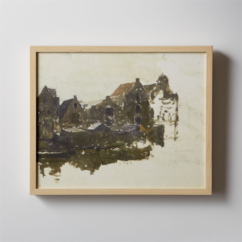 'Warehouses On The Teertuinen' Framed Acrylic Painting by George Hendrik Breitner 20''X16'' | CB2 | CB2