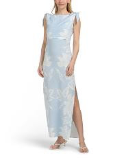 Linen Blend Off The Shoulder Floral Print Maxi Dress | TJ Maxx