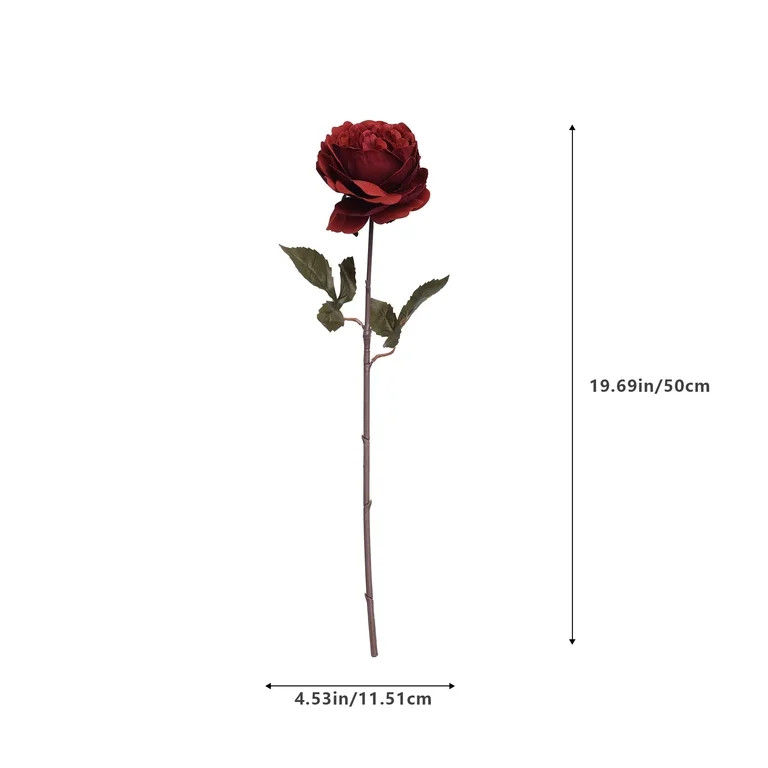 My Texas House Fall Faux Peony Stem, Burgundy, 20" | Walmart (US)