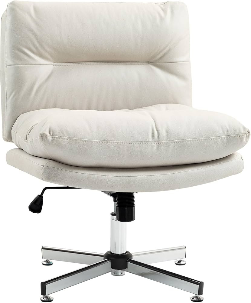 HOMCOM Chaise Criss Cross, Chaise de bureau sans accoudoirs en tissu microfibre avec siège large... | Amazon (CA)