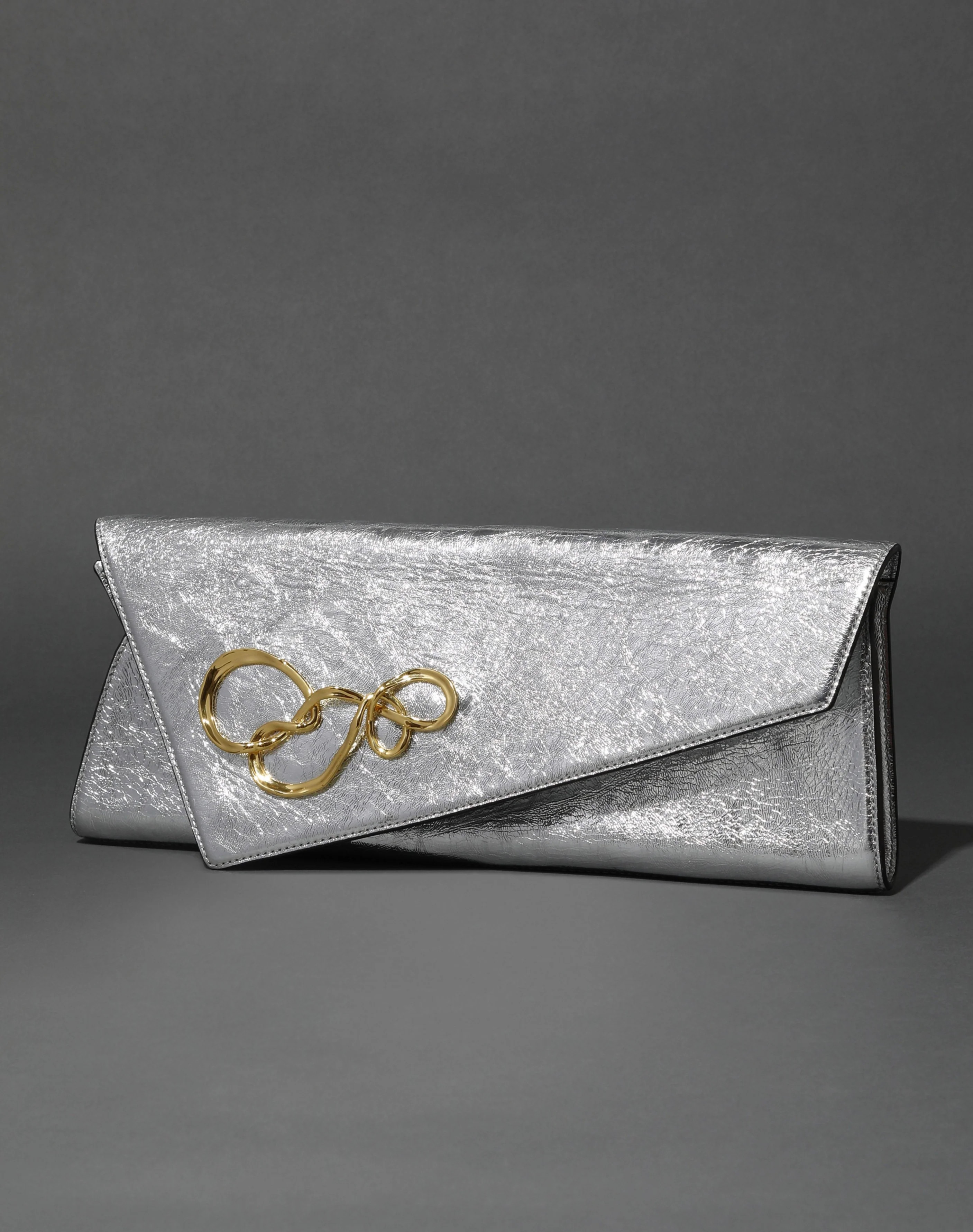 Twisted Gold Silver Large Clutch Purse – ALEXIS BITTAR | Alexis Bittar