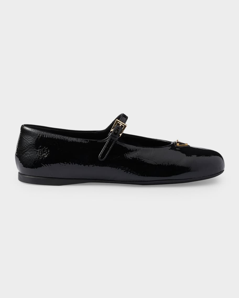 Prada Patent Leather Ballerina Flats | Neiman Marcus