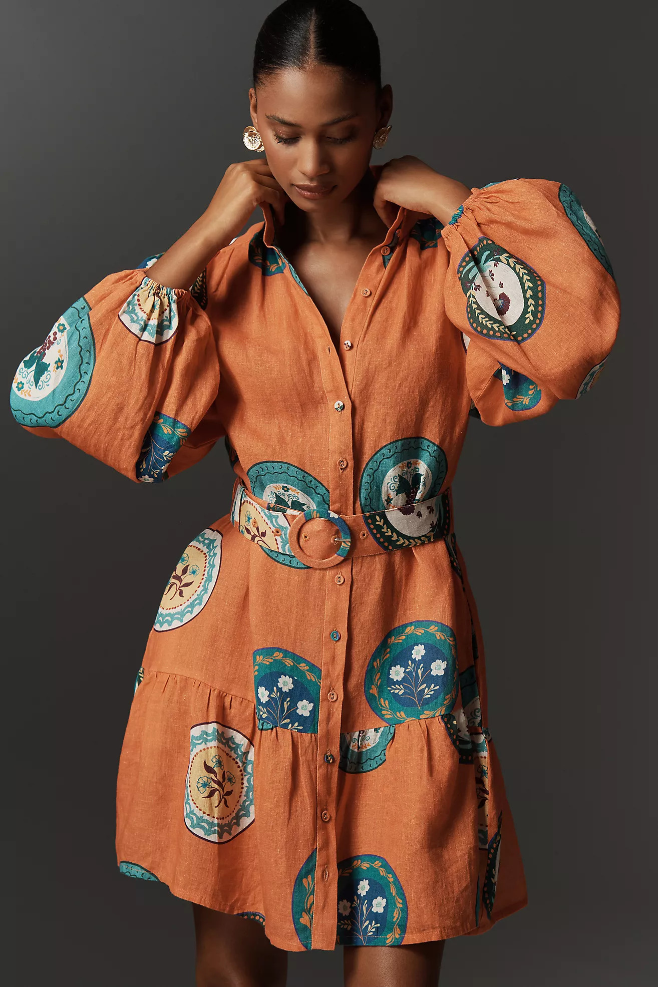 Palm. Noosa Austin Long-Sleeve Linen Shirt Dress | Anthropologie (US)