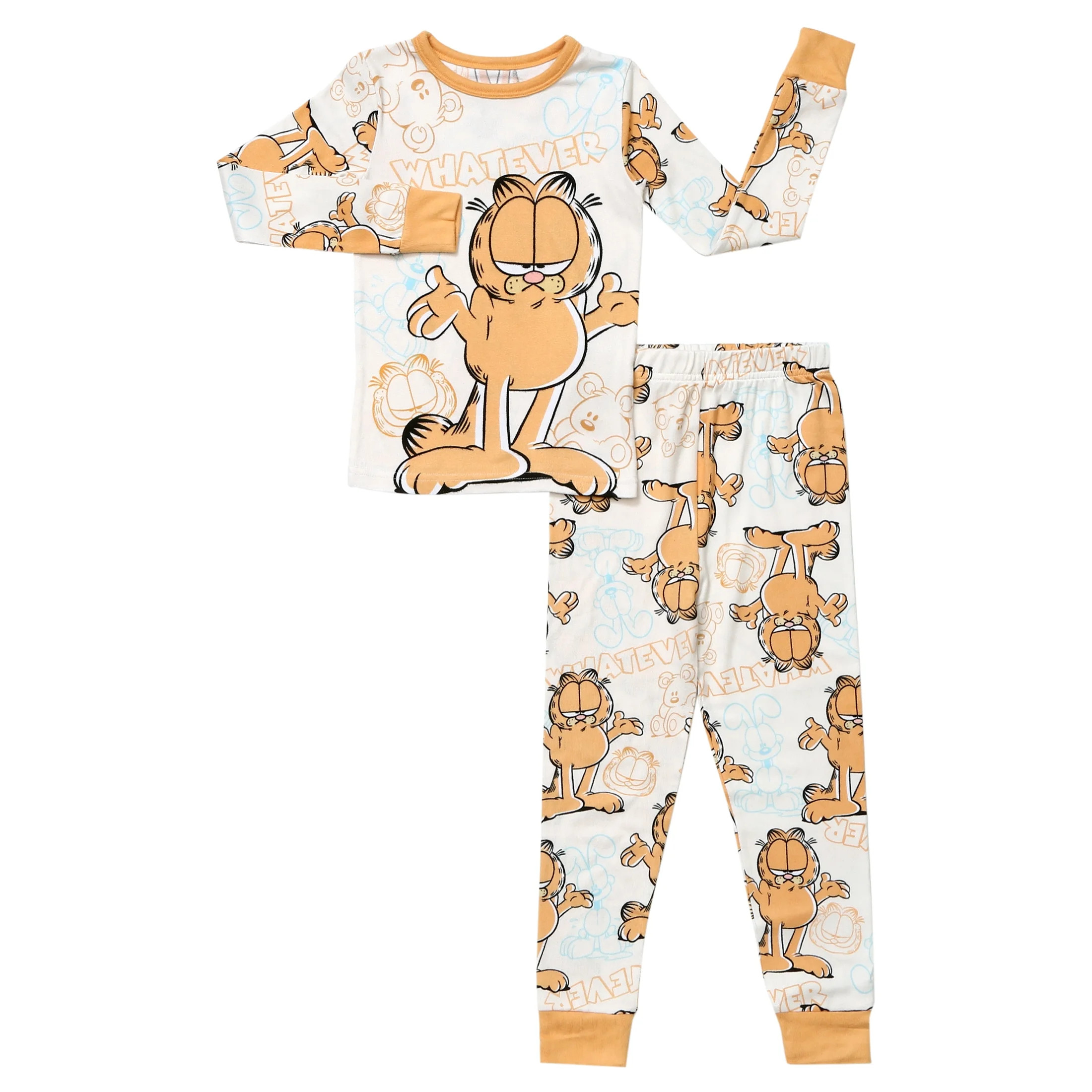 Garfield Boys' Long Sleeve Top and Pants Pajama Set, 2-Piece, Sizes 4-10 | Walmart (US)