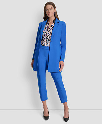 DKNY Women's Notch Collar Jacket, Surplice Top and Straight Leg Ankle Pants - Macy's | Macy's