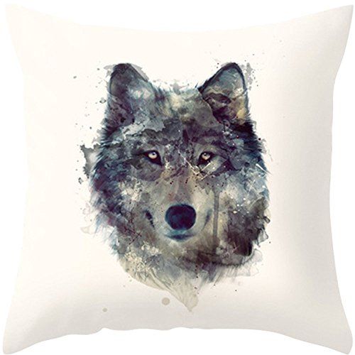 Yoler Art Decorative Throw Pillow Cases Square 1818 Inch Pillow Covers Home Decor Sofa Cushion Wolf  | Amazon (US)