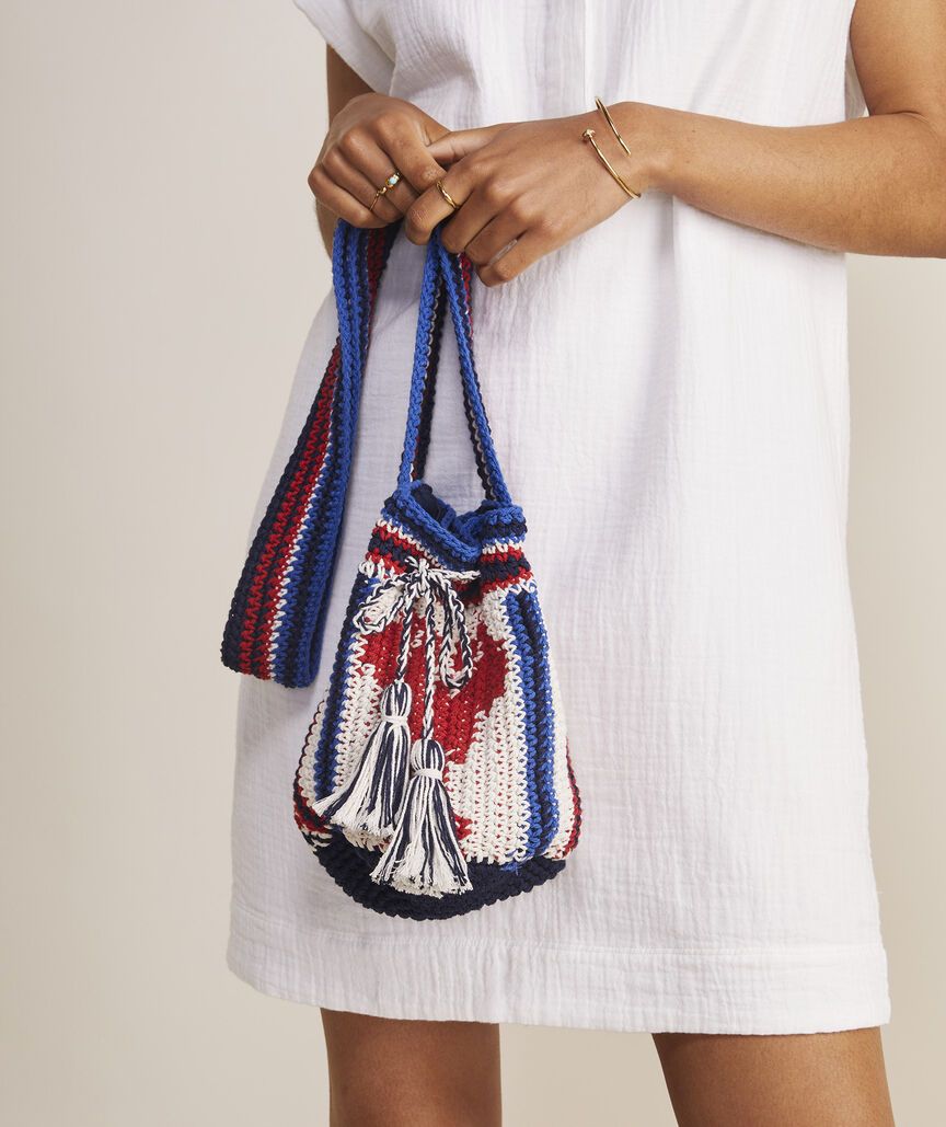 Crochet Crossbody Bucket Bag | vineyard vines