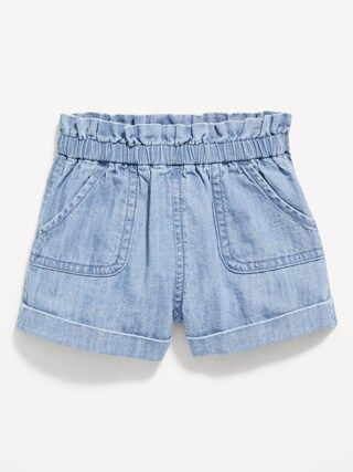 High-Waisted Chambray Pull-On Utility Shorts for Baby | Old Navy (US)