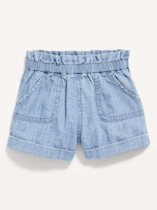 High-Waisted Chambray Pull-On Utility Shorts for Baby | Old Navy (US)