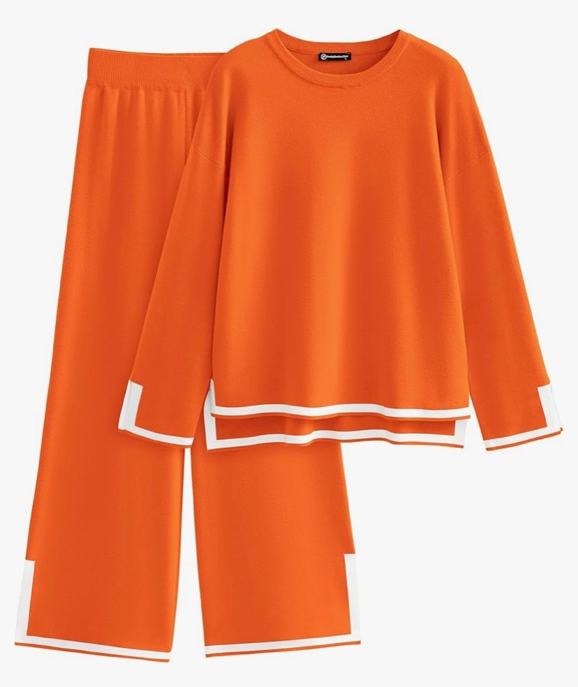 Affordable 2 piece lounge or travel outfit from Amazon! I love this orange color but so many options available. Neutrals too! Beach walk. Vacation look. Cozy  

#LTKStyleTip #LTKFindsUnder50
