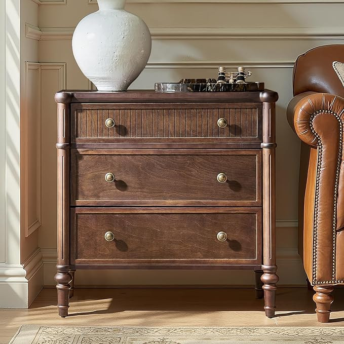 HULALA HOME Traditional End Table with Charging Station, Fluted End Tables with Wood Drawers and ... | Amazon (US)