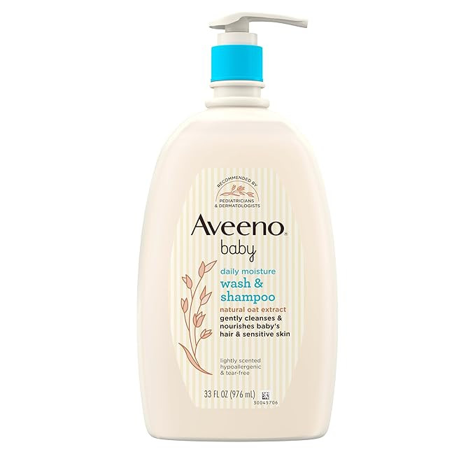 Aveeno Baby Daily Moisture Gentle Bath Wash & Shampoo with Natural Oat Extract, Hypoallergenic, T... | Amazon (US)