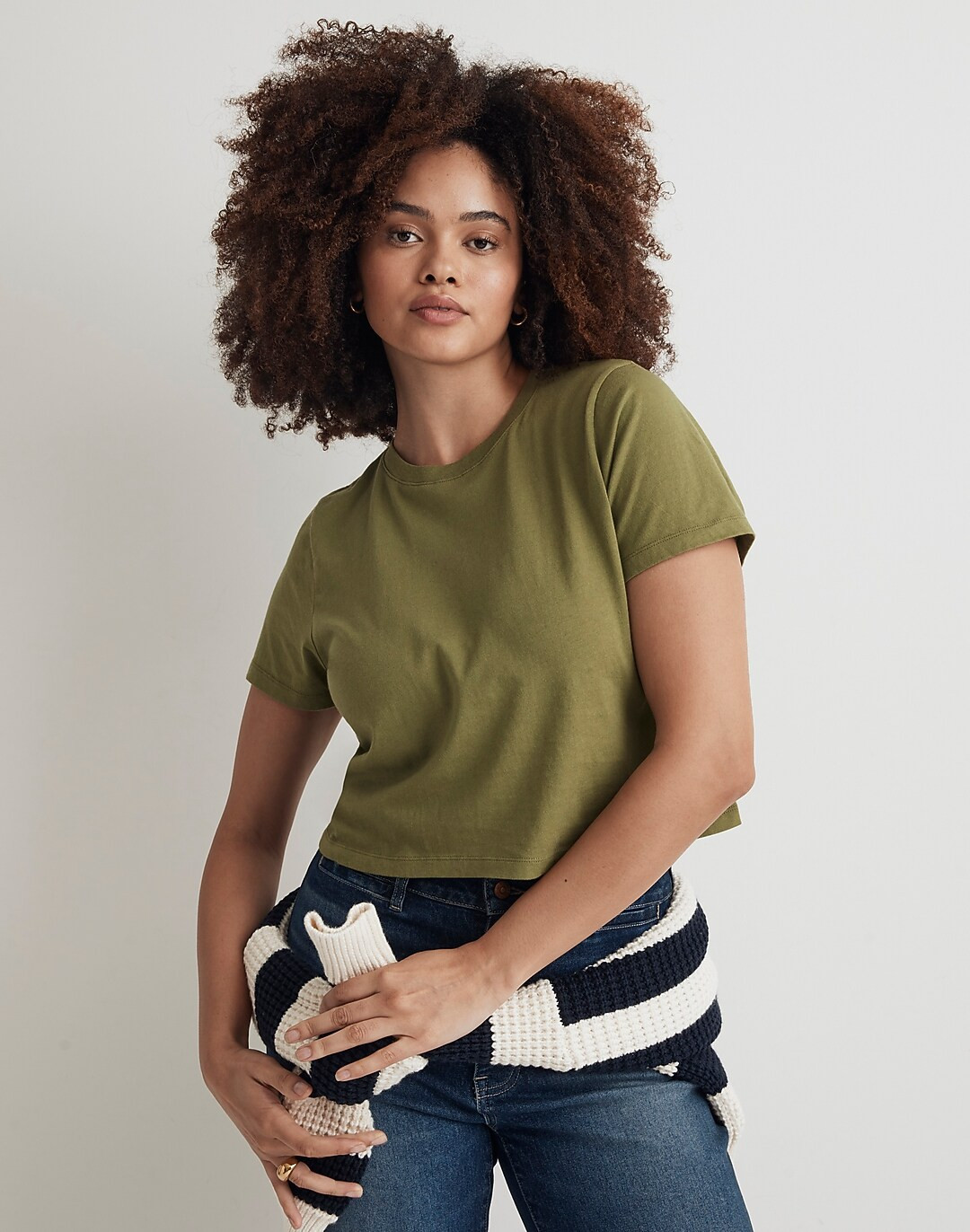 Softfade Cotton Boxy-Crop Tee | Madewell