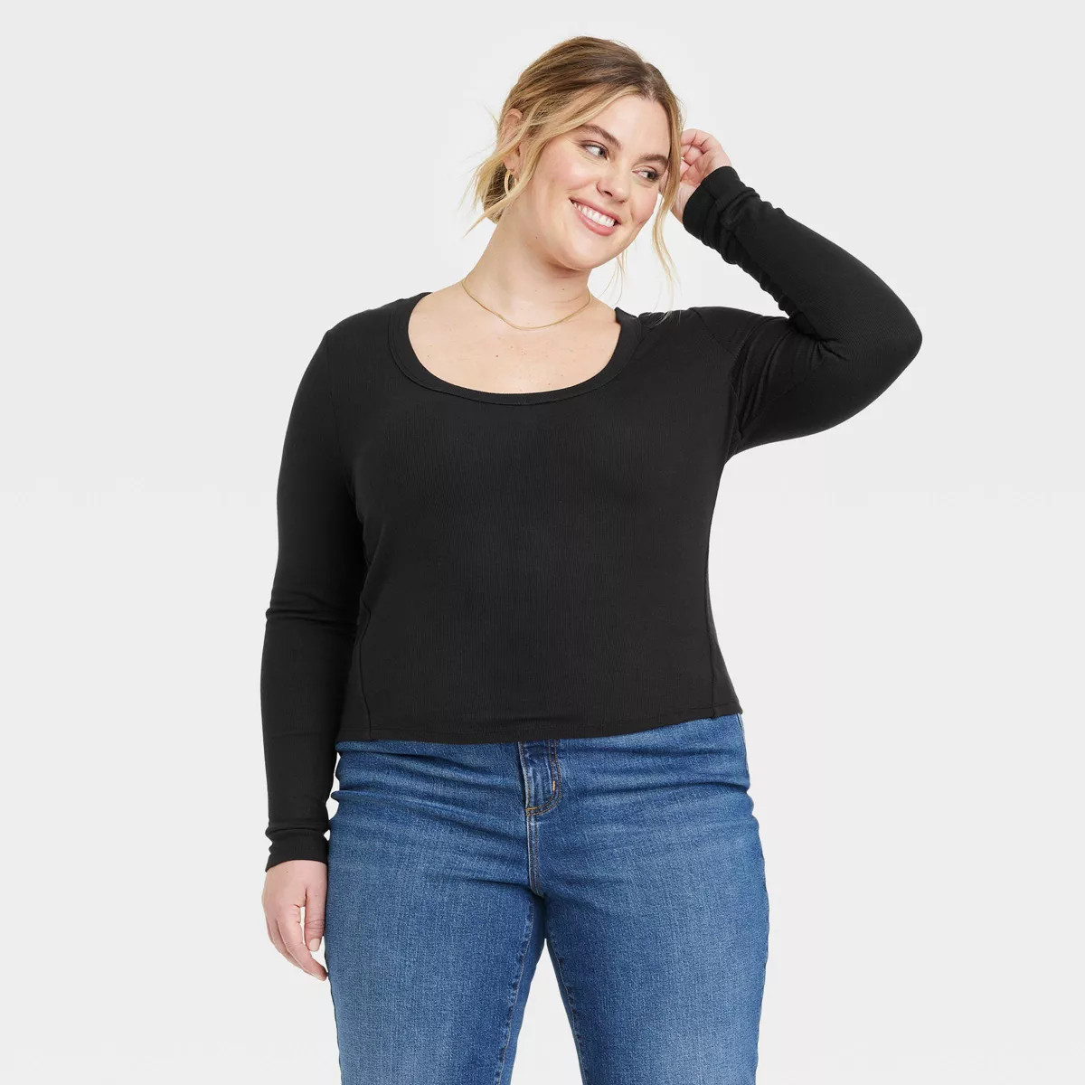 Women's Long Sleeve Ribbed Scoop Neck T-Shirt - Universal Thread™ | Target