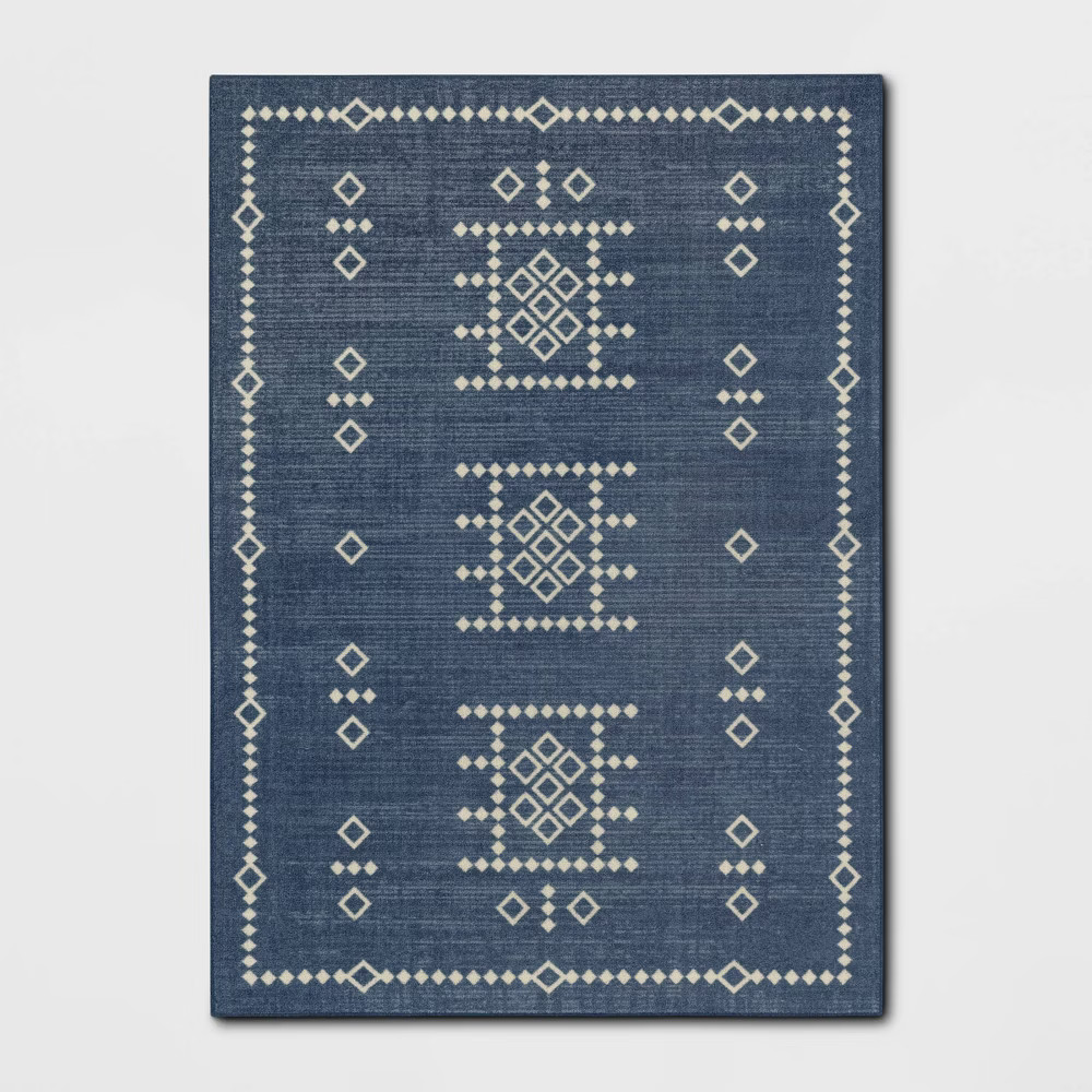 5'x7' Potomac Three Square Center Motif Rug Indigo - Threshold | Target