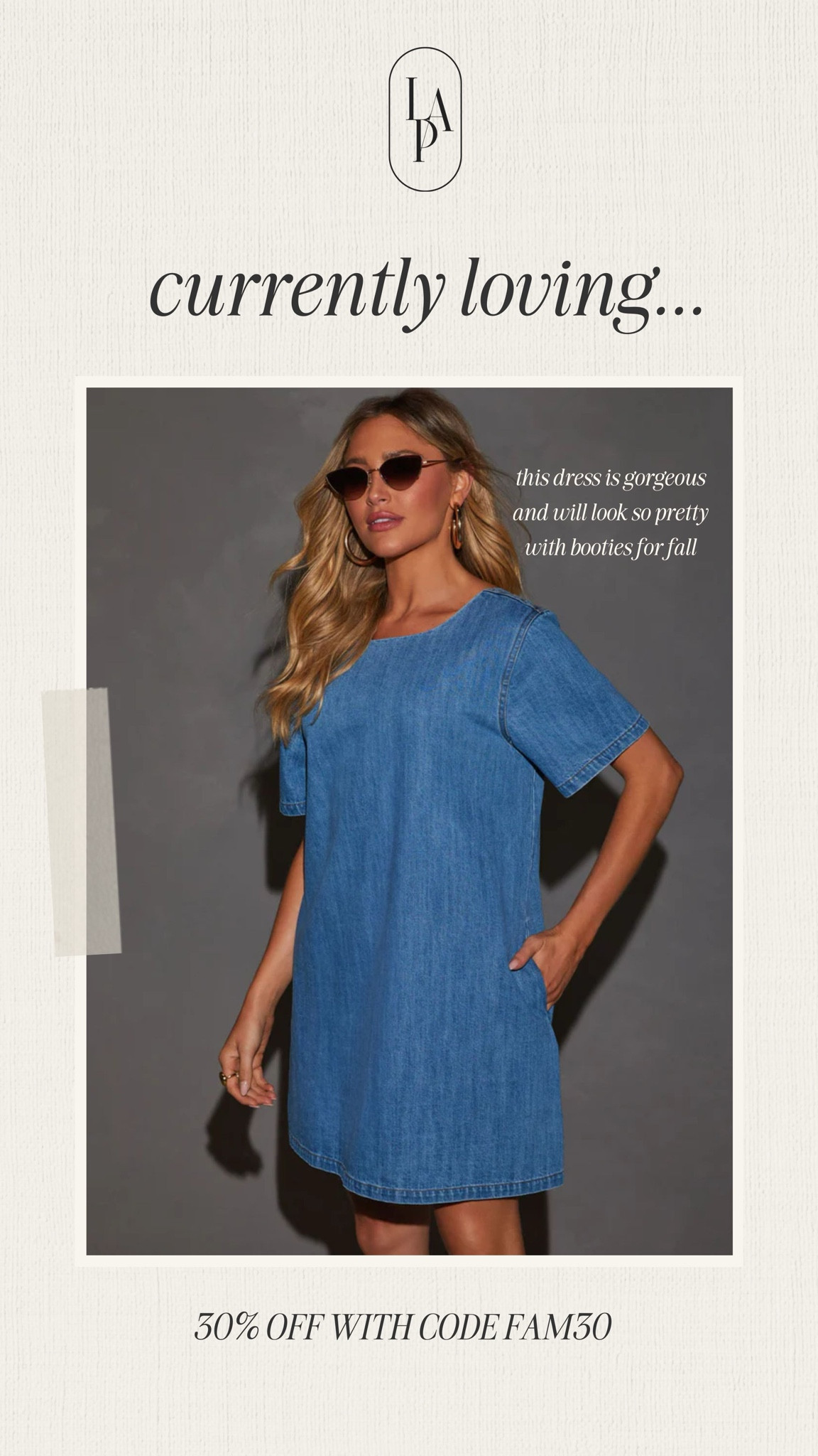 Love this denim dress! 30% off currently 

#LTKFindsUnder100 #LTKSaleAlert