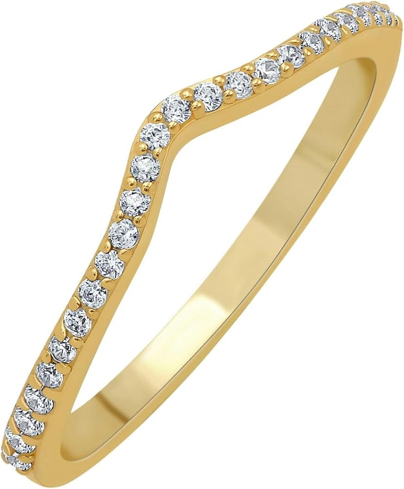 18K Yellow Gold Plated Created Emerald Ruby Sapphire & Simulated Diamond Stone Stackable Ring Wis... | Amazon (US)